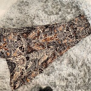 Animal print slit cut maxi dress